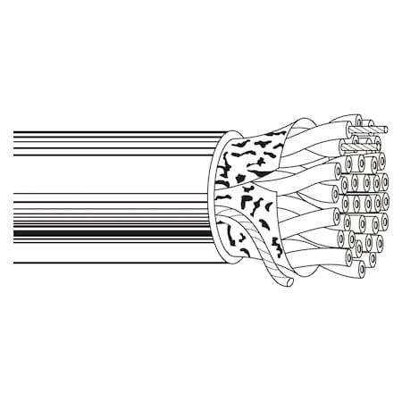 Belden Multi-Conductor Cable, TNC, 24 AWG, 6 C, Gray, PVDF, Stranded, 300V AC, Indoor, 1000 ft 88103 0081000